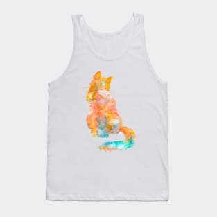 Orange Cat Watercolor Painting Tank Top